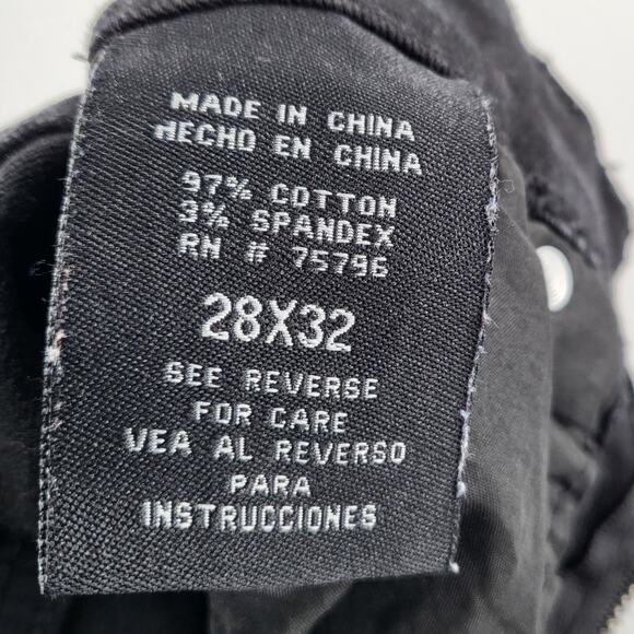 W by Waimea Black Skinny Fit Denim Jeans 5-Pockets Button Zip Fly Men Sz 28X32 - Picture 6 of 7